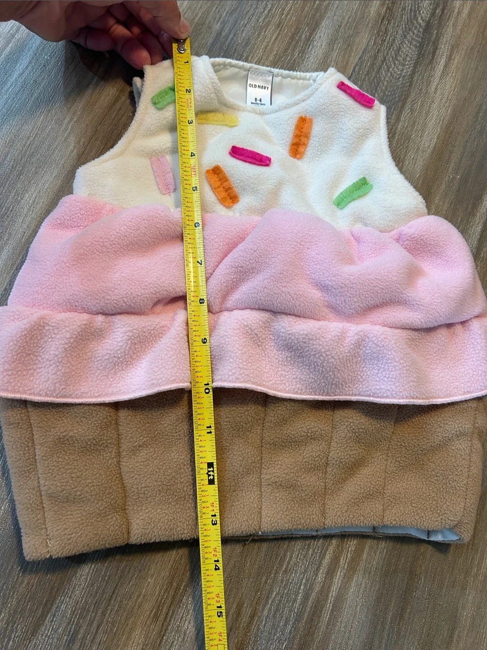 Old Navy Infant Girl White Sprinkle Top Cupcake Halloween Costume Size 0-6M